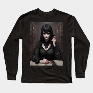 Vampiress Doing Accounting Long Sleeve T-Shirt